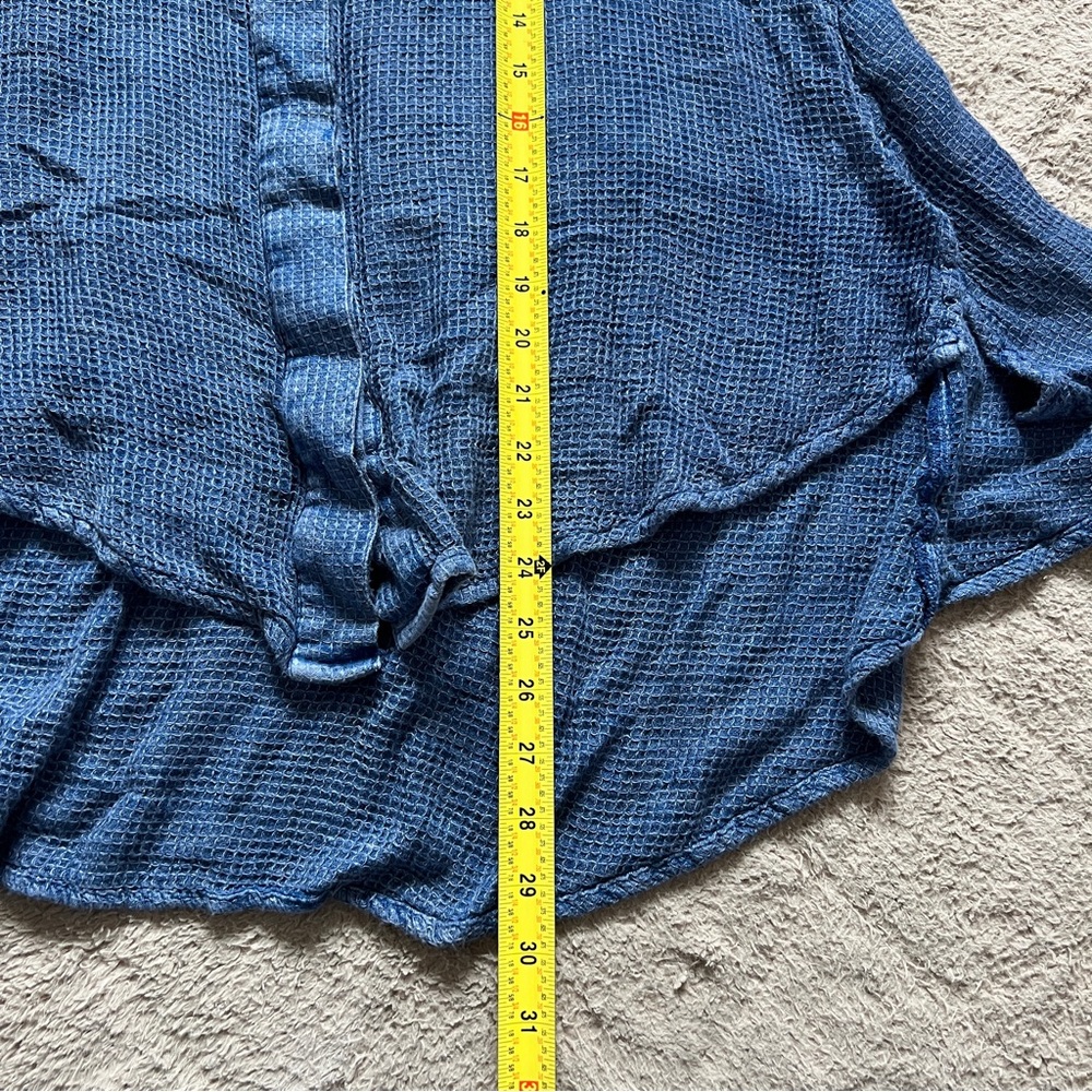 Free People One of the Guys Blue Oversized Waffle Knit Tunic Women's Size S - Picture 8 of 9